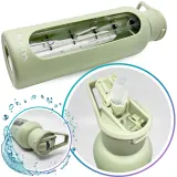 Revity Мотивационная бутылка для воды 700 мл стеклянная с силиконовым чехлом — фото 2