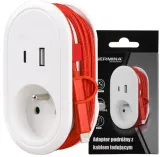 Адаптер сетевой дорожный Germina с зарядным кабелем USB-C — фото 1