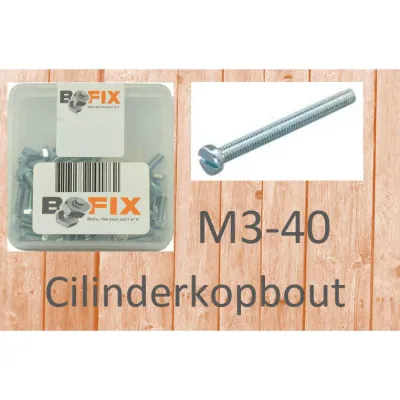 Винт Bofix M3x40 с цилиндрической головкой оцинкованный, 50 шт
