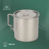 Кружка туристическая KADVA титановая ultralight серая — фото 2