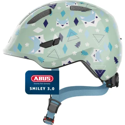 Детский велосипедный шлем ABUS Smiley 3.0, зелёный Nordic, размер M 50-55 см