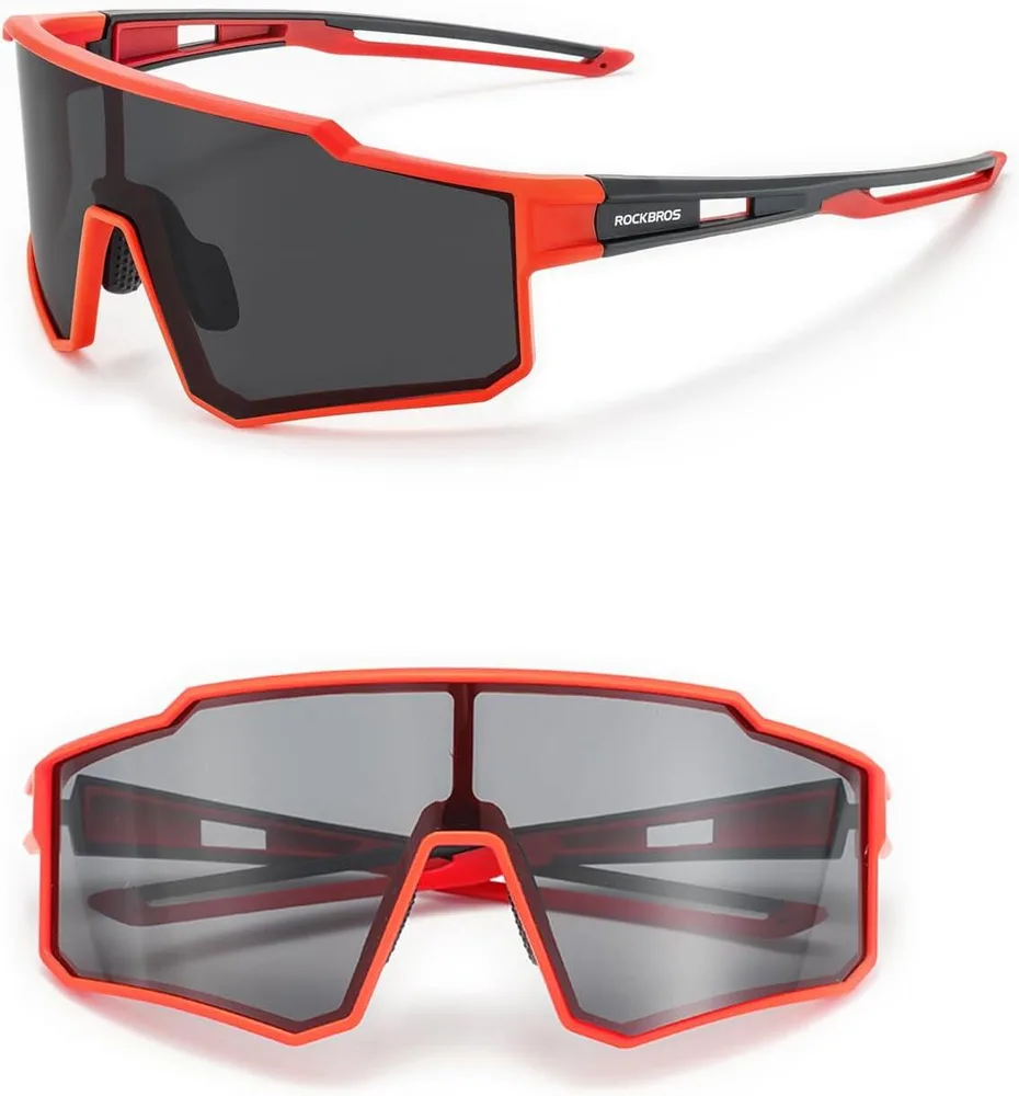 Очки велосипедные ROCKBROS MTB поляризационные красные с защитой UV400