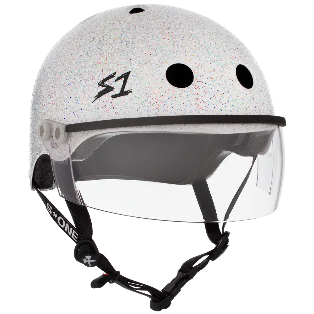 Защитный шлем S-One Lifer Visor White Glitter, размер S