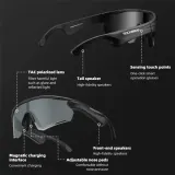 Очки солнцезащитные спортивные ROCKBROS SP251 Bluetooth с серыми поляризационными линзами — фото 5