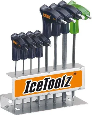 Набор ключей IceToolz с Т-образной рукояткой, 8 предметов, со стойкой