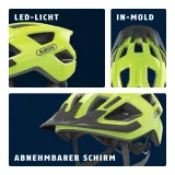 Шлем велосипедный Abus Aduro 3.0 LED желтый — фото 4
