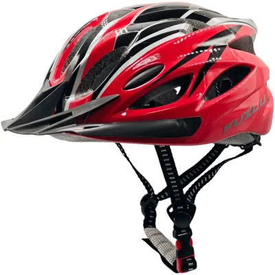 Fuzlu Bikes Велосипедный шлем FUZLU Warrior JBHM01 красный/чёрный, размер L (57-62 см)