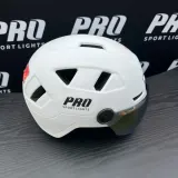 Pro Sport Lights Шлем велосипедный Speed Pedelec белый, с визором и светодиодной подсветкой — фото 5