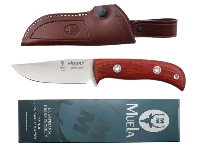 Нож с рукоятью из палисандра Muela Rosewood 110 мм HUSKY-11RM с кожаными ножнами