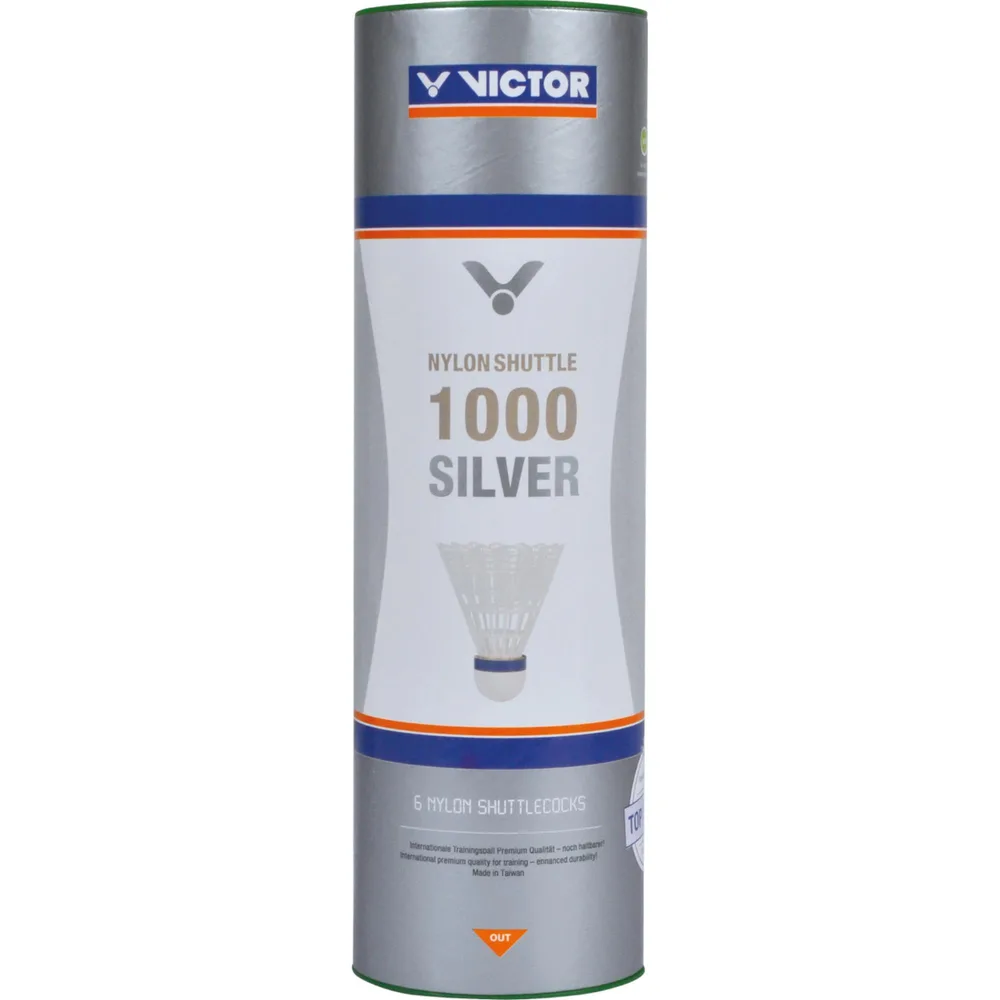 Воланы для бадминтона Victor Nylon 1000, 6 штук, жёлтые