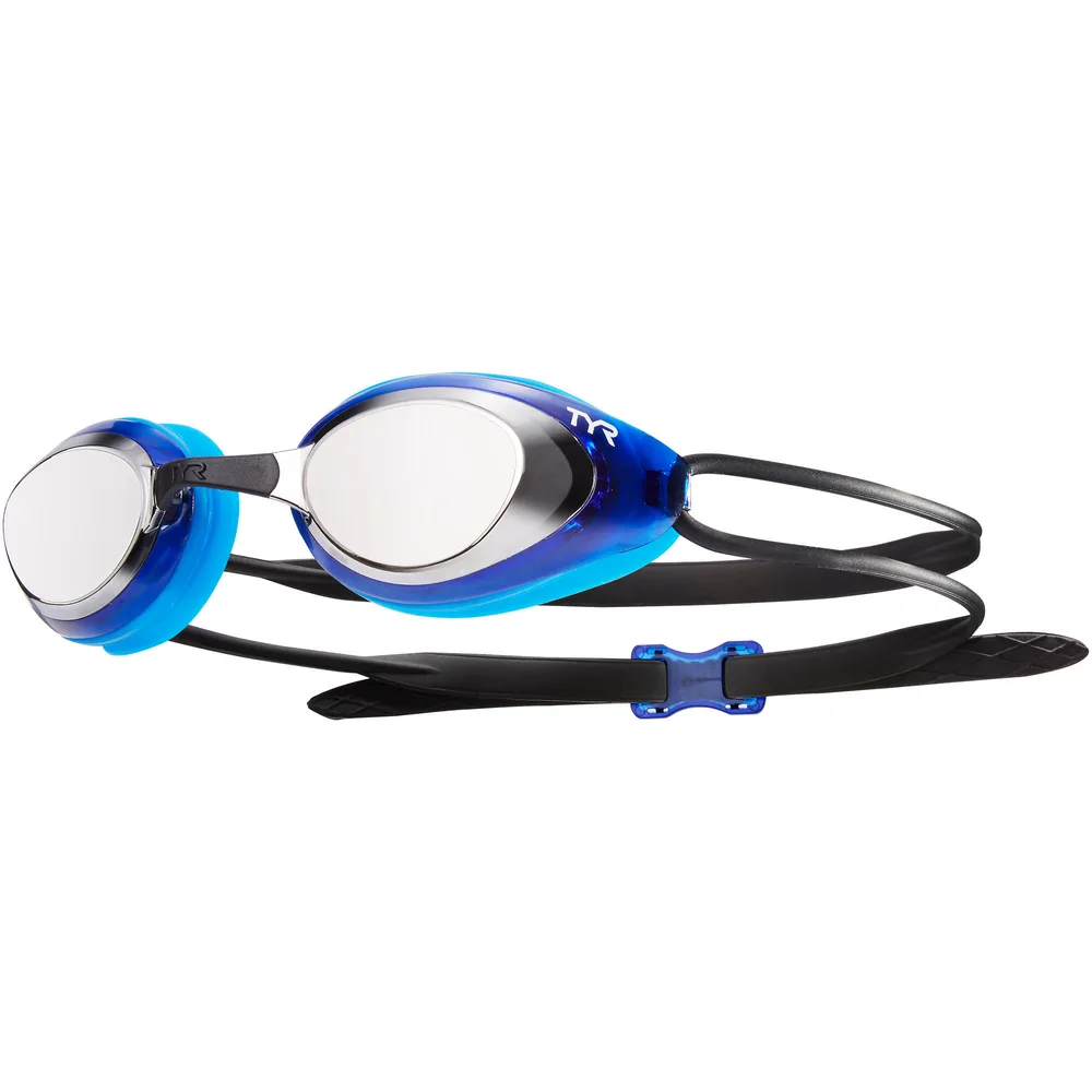 Очки TYR Black Hawk Racing зеркальные, серебристо-синие