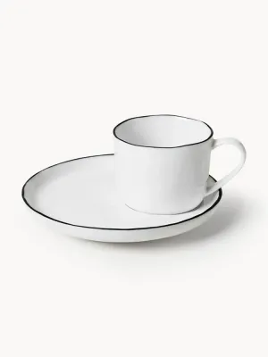 Broste Copenhagen Чашка для эспрессо с блюдцем Salt ручной работы