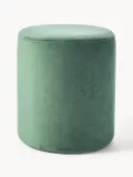 Westwing Collection Пуф Daisy бархатный, Ø 38 × В 45 см, Шалфейный зелёный — фото 1