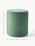 Westwing Collection Пуф Daisy бархатный, Ø 38 × В 45 см, Шалфейный зелёный — фото 2