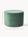 Westwing Collection Пуф Daisy бархатный, Ø 54 × В 38 см, Шалфейный зелёный — фото 2