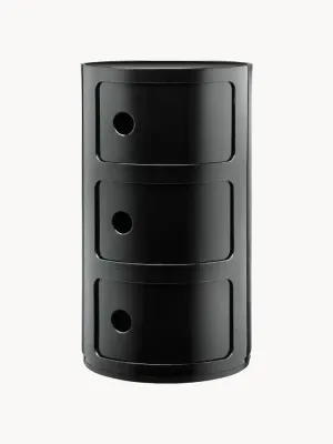 Kartell Приставной столик Componibili, 3 модуля, высота 59 см, Ø 32 × В 59 см, Чёрный