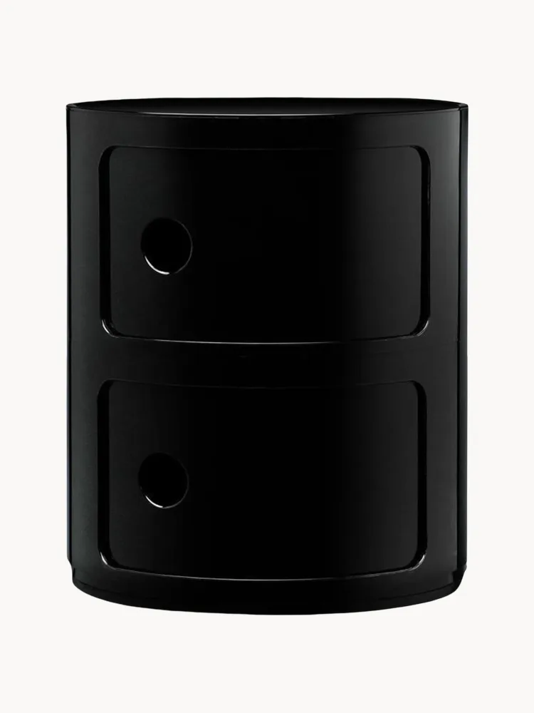 Kartell Приставной столик Componibili, 2 модуля, высота 40 см, Ø 32 × В 40 см, Чёрный