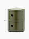 Kartell Приставной столик Componibili, 2 модуля, высота 40 см, Ø 32 × В 40 см, Оливковый зелёный — фото 2