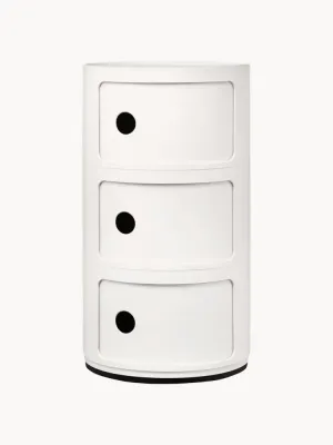Kartell Приставной столик Componibili, 3 модуля, высота 59 см, Ø 32 × В 59 см, Приглушённый белый