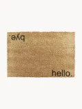 Коврик придверный Hello Bye из кокосового волокна на каучуковой основе, 40х60 см, бежевый с чёрным — фото 1