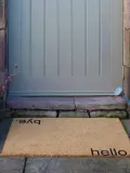 Коврик придверный Hello Bye из кокосового волокна на каучуковой основе, 40х60 см, бежевый с чёрным — фото 7