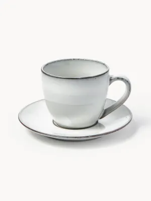Broste Copenhagen Чашка с блюдцем Nordic Sand ручной работы, арт. O21969