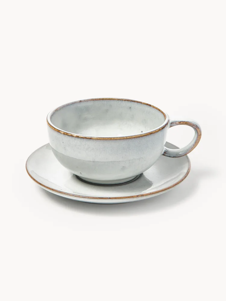 Broste Copenhagen Чашка с блюдцем Nordic Sand ручной работы, арт. O36862