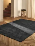 Westwing Collection Ковер Jane из вискозы ручного ткачества с мерцающим коротким ворсом, 80х150 см, чёрный — фото 8