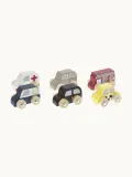 Bloomingville Mini Набор игрушек Multi: 6 деревянных машинок в подарочном мешочке, 20х23х5 см, разноцветный — фото 4