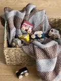 Bloomingville Mini Набор игрушек Multi: 6 деревянных машинок в подарочном мешочке, 20х23х5 см, разноцветный — фото 5