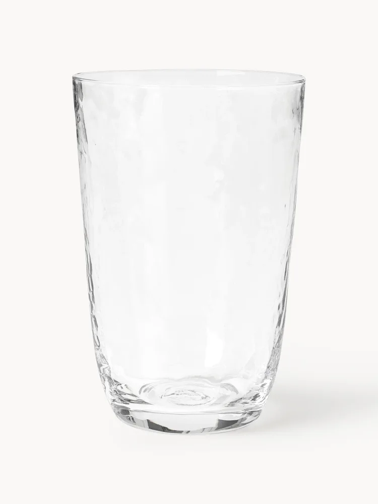 Broste Copenhagen Стакан для воды Hammered из выдувного стекла, 150 мл, прозрачный, Ø 9 × В 14 см, 400 мл, Прозрачный
