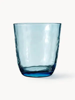 Broste Copenhagen Стакан для воды Hammered из выдувного стекла, 150 мл, синий с прозрачным