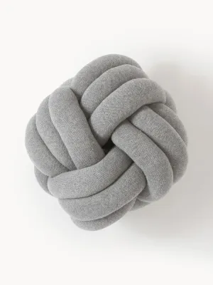Westwing Collection Подушка декоративная Twist, Ш 27 × Д 27 см, Светлый серый