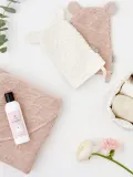 Cam Cam Copenhagen Мочалка детская Wave из хлопка с петелькой и ушками, 15х22 см, молочно-белая — фото 3