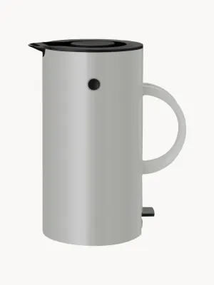 Stelton Чайник электрический EM77 с эмалевым покрытием, 1,5 л, высота 25 см, светло-серый с чёрным