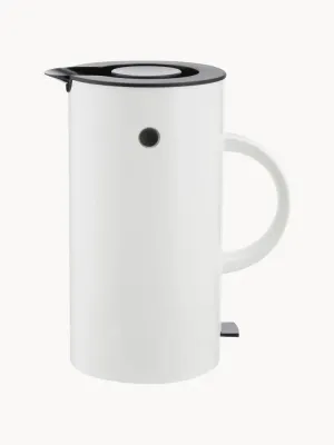 Stelton Чайник электрический EM77 с эмалевым покрытием, 1,5 л, высота 25 см, белый с чёрным