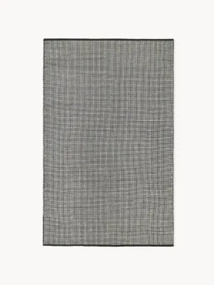 Westwing Collection Ковер Amaro из шерсти с хлопком ручного ткачества, двухцветный, 80х150 см, чёрный с кремово-белым