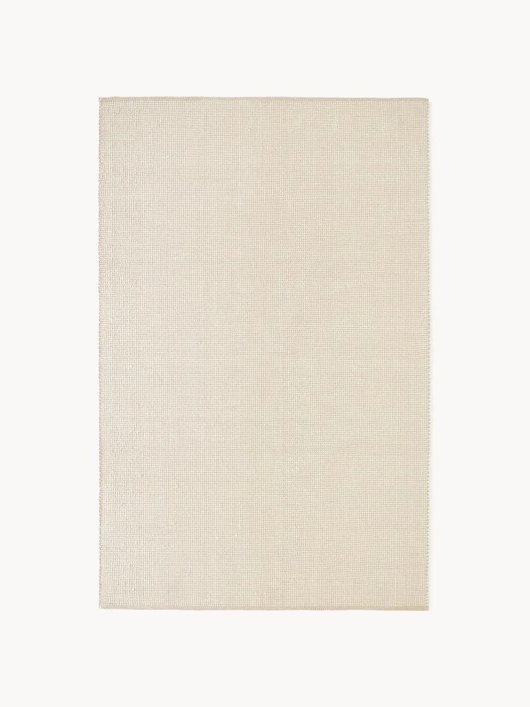 Westwing Collection Ковер Amaro из шерсти с хлопком ручного ткачества, двухцветный, 80х150 см, светло-бежевый с кремово-белым