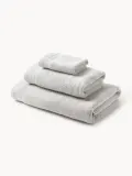 Westwing Collection Полотенце банное Premium в наборе, 3 предм. (гостевое полотенце, полотенце для рук, банное полотенце), Светлый серый — фото 1