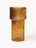 Westwing Collection Ваза Lija из рифленого стекла высотой 30 см, Ø 14 × В 30 см, Оранжевый — фото 1