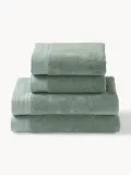 Westwing Collection Комплект махровых полотенец Premium, 3 предм. (гостевое полотенце, полотенце для рук, банное полотенце), Шалфейный зелёный — фото 7