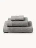 Westwing Collection Полотенце банное Premium в наборе, 3 предм. (гостевое полотенце, полотенце для рук, банное полотенце), Тёмный серый — фото 4