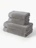 Westwing Collection Полотенце банное Premium в наборе, 3 предм. (гостевое полотенце, полотенце для рук, банное полотенце), Тёмный серый — фото 6
