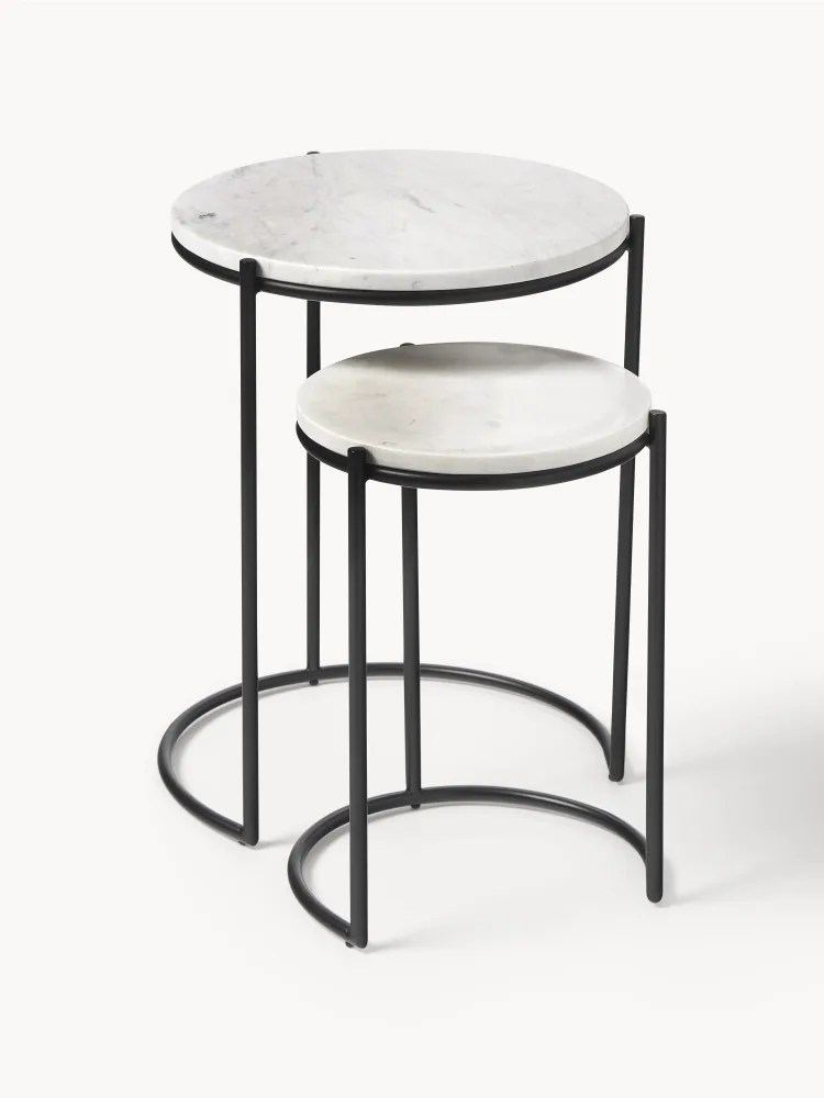 Westwing Collection Приставные столики Ella, 2 шт, белый мрамор