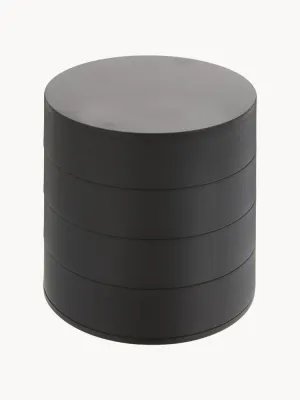 Yamazaki Шкатулка для украшений Tower с поворотными отделениями, Ø 10 × В 10 см, Чёрный
