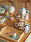 Bloomingville Mini Набор игрушек Coffee Time для игры в кафе, 13 предметов из дерева, 21х10х16 см, разноцветный — фото 3