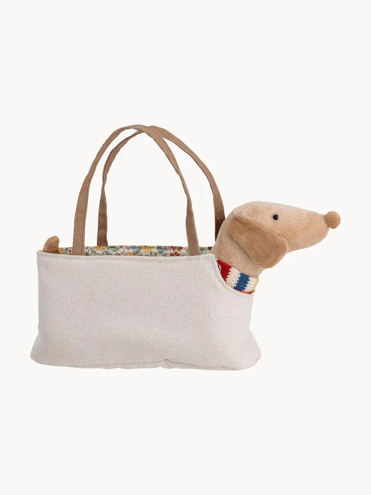 Bloomingville Mini Мягкая игрушка Hilena в виде собаки, двусторонняя, 28х15 см, бежевая