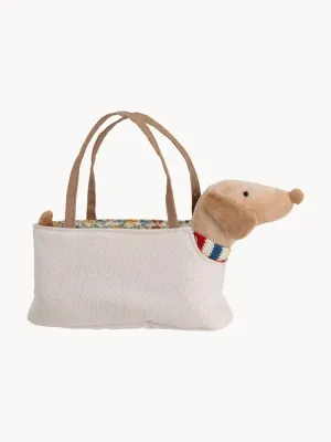 Bloomingville Mini Мягкая игрушка Hilena в виде собаки, двусторонняя, 28х15 см, бежевая