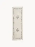 Westwing Collection Ковер Fionn ручного ткачества из хлопка с берберским узором и бахромой, 80х250 см, светло-бежевый с чёрным — фото 1
