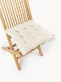 Westwing Collection Подушка на стул Sasha хлопковая светло-бежевая 40х40 см — фото 4